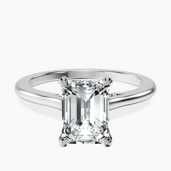 10kt White Gold Agnes Criss cross Prong Solitaire 1.5mm Lab Diamond Ring front image