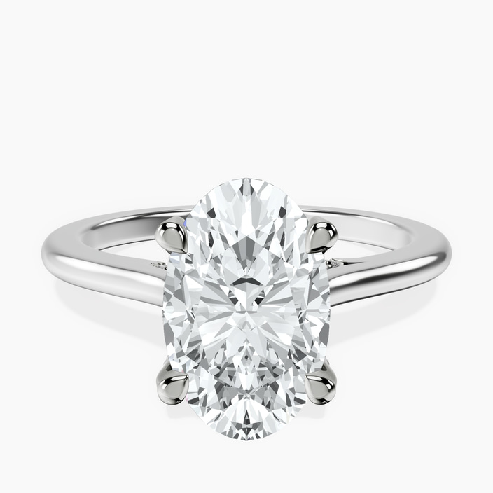 Platinum Agnes Criss cross Prong Solitaire 1.5mm Lab Diamond Ring front image