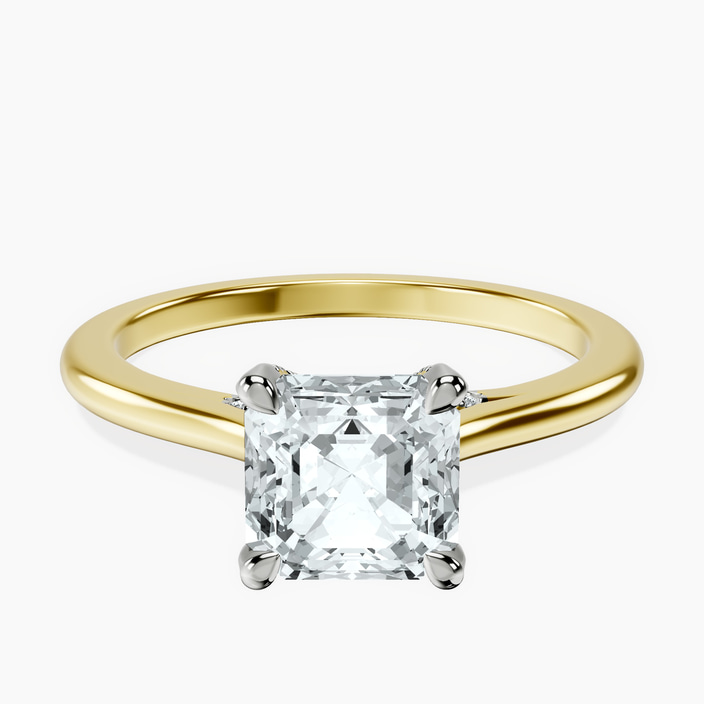 10kt Yellow Gold Agnes Criss cross Prong Solitaire 1.5mm Lab Diamond Ring front image
