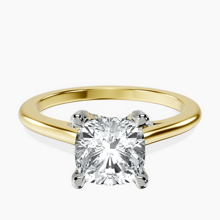 10kt Yellow Gold Agnes Criss cross Prong Solitaire 1.5mm Lab Diamond Ring front image