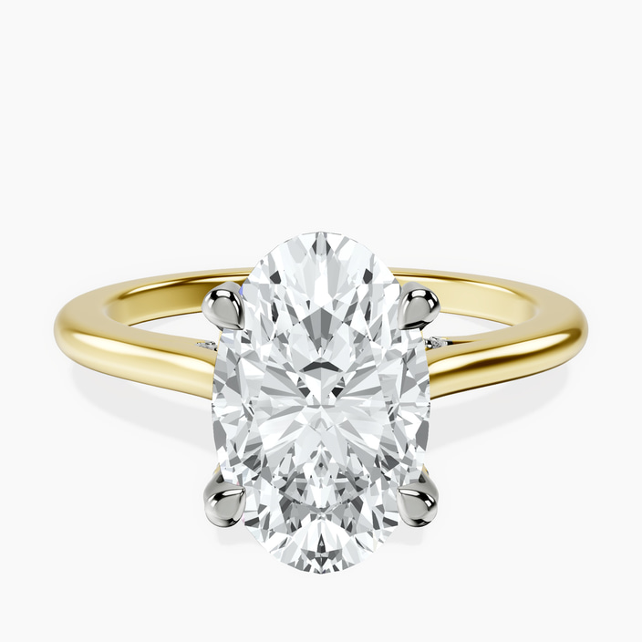 10kt Yellow Gold Agnes Criss cross Prong Solitaire 1.5mm Lab Diamond Ring front image