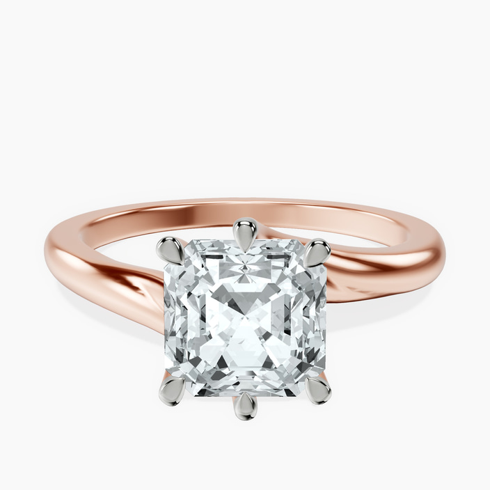 14kt Rose Gold Seraphina Twist Prongs Solitaire 1.5mm Lab Diamond Ring front image