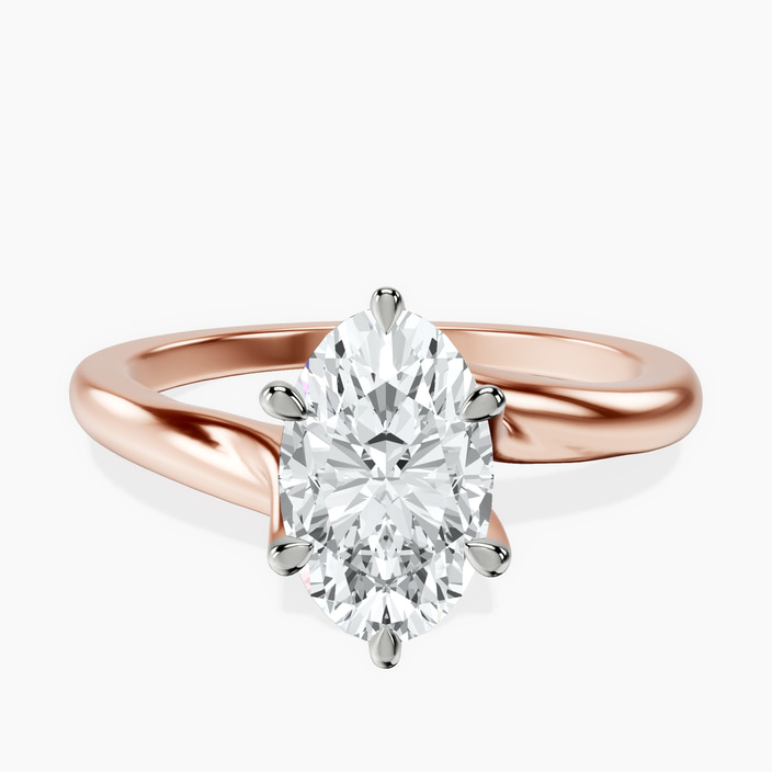 10kt Rose Gold Seraphina Twist Prongs Solitaire 1.5mm Lab Diamond Ring front image