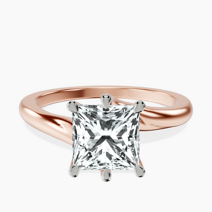 18kt Rose Gold Seraphina Twist Prongs Solitaire 1.5mm Lab Diamond Ring front image