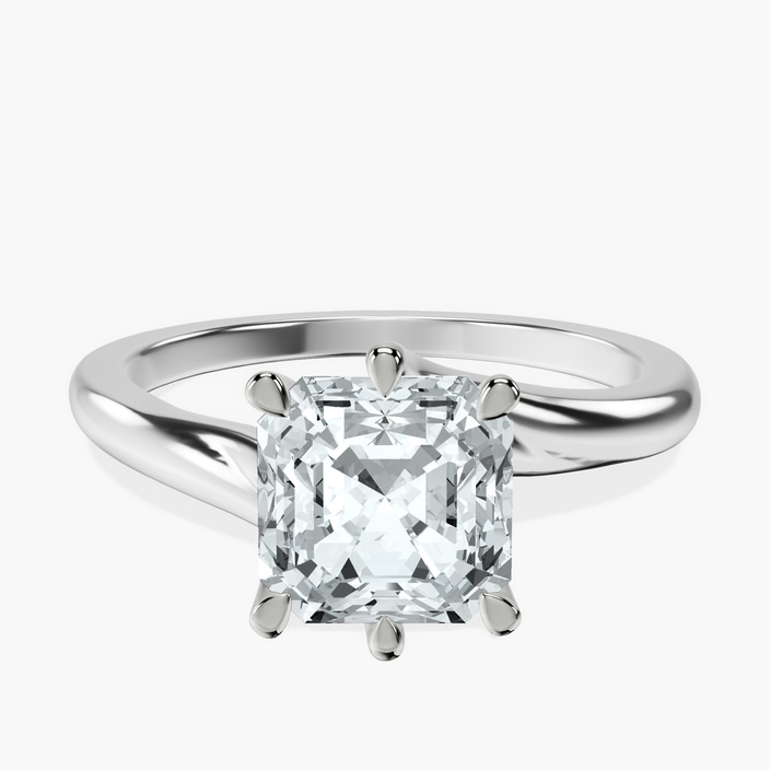 Platinum Seraphina Twist Prongs Solitaire 1.5mm Lab Diamond Ring front image