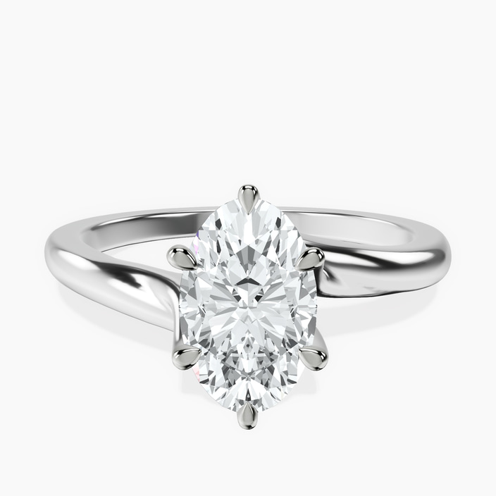Platinum Seraphina Twist Prongs Solitaire 1.5mm Lab Diamond Ring front image