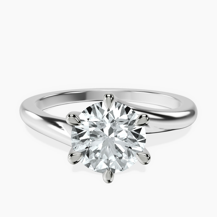 Platinum Seraphina Twist Prongs Solitaire 1.5mm Lab Diamond Ring front image