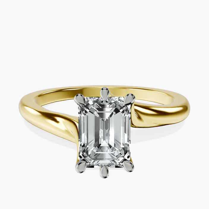 10kt Yellow Gold Seraphina Twist Prongs Solitaire 1.5mm Lab Diamond Ring front image