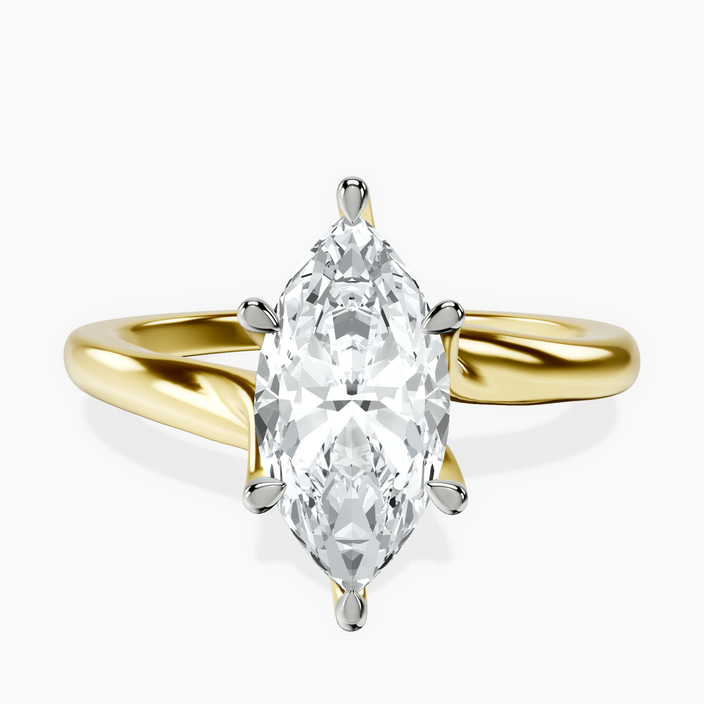 10kt Yellow Gold Seraphina Twist Prongs Solitaire 1.5mm Lab Diamond Ring front image