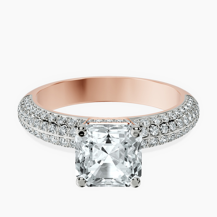 14ct Rose Gold Casimer Secret Halo Lab Diamond Ring front image
