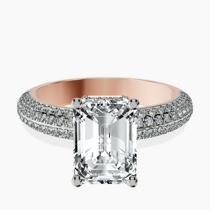 18kt Rose Gold Casimer Secret Halo Lab Diamond Ring front image