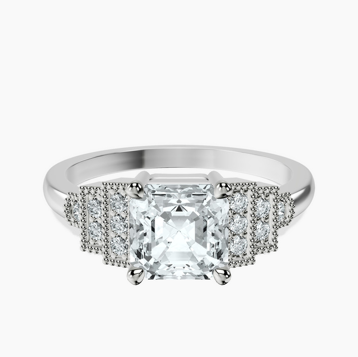 Platinum Joy Tapering Side Stone Lab Diamond Ring front image