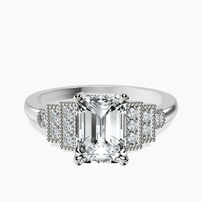 Platinum Joy Tapering Side Stone Lab Diamond Ring front image