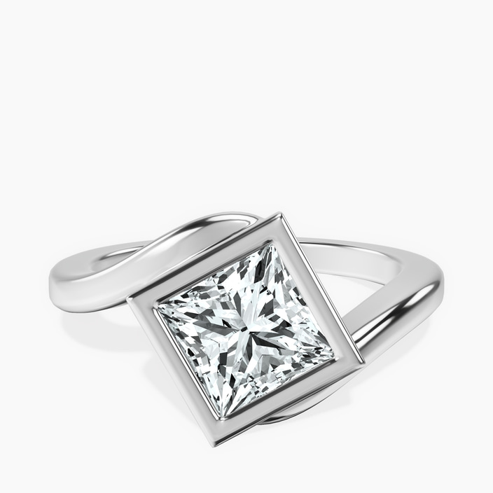 Platinum Ava Crest Lab Diamond Ring front image