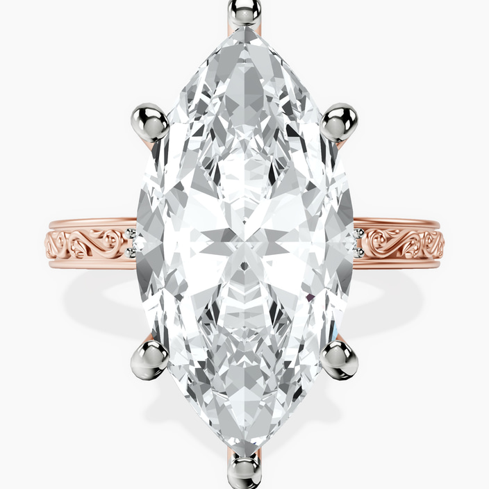 10kt Rose Gold Antique Allure Vintage Lab Diamond Ring front image