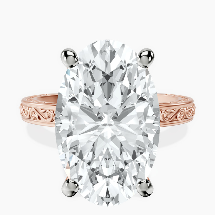 10kt Rose Gold Antique Allure Vintage Lab Diamond Ring front image