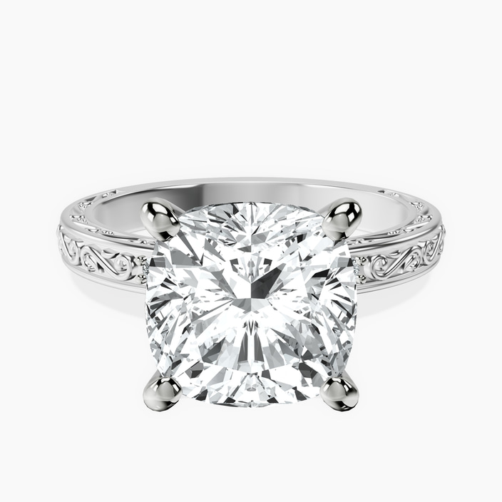 10kt White Gold Antique Allure Vintage Lab Diamond Ring front image