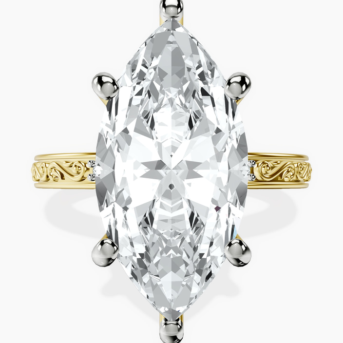 18kt Yellow Gold Antique Allure Vintage Lab Diamond Ring front image