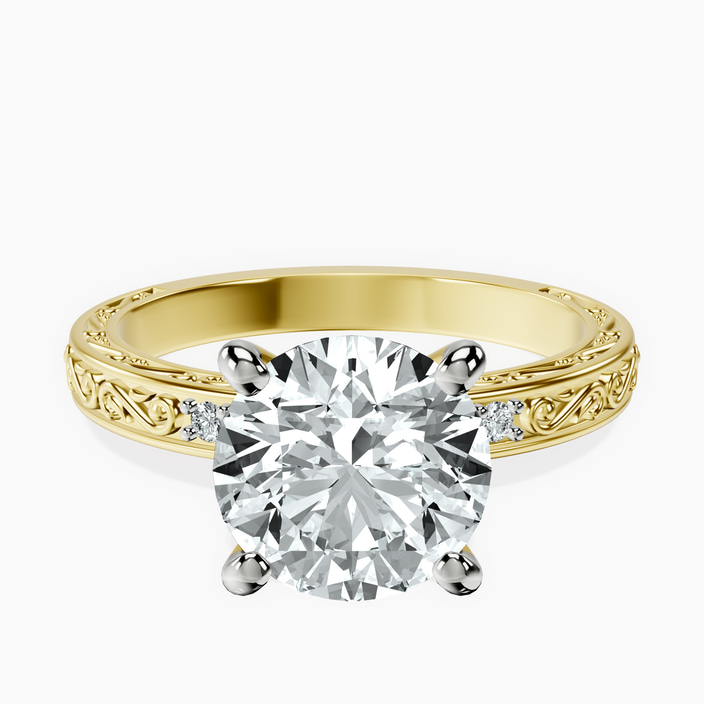 10kt Yellow Gold Antique Allure Vintage Lab Diamond Ring front image