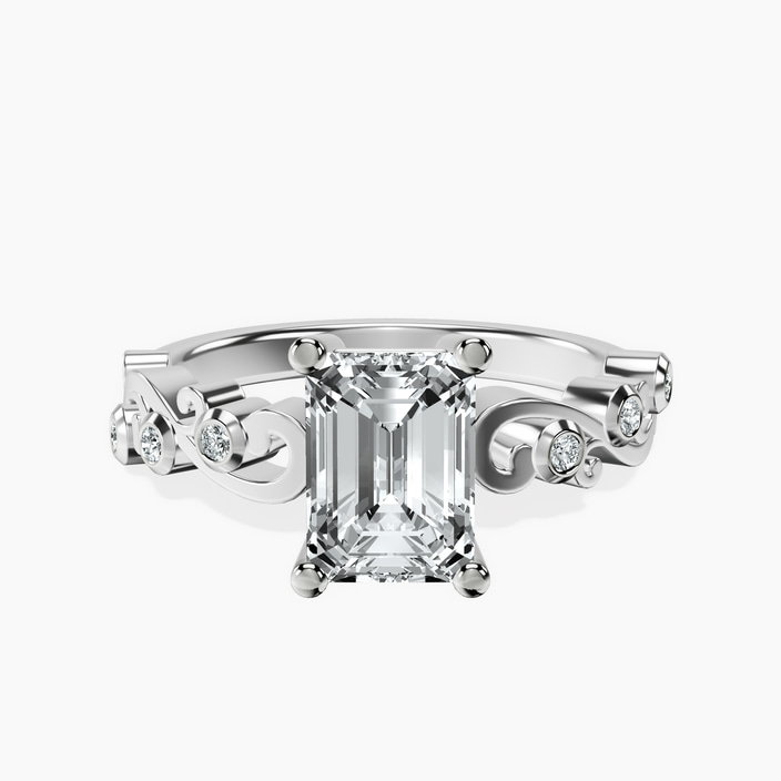 Platinum Catrina Cutwork Lab Diamond Ring front image