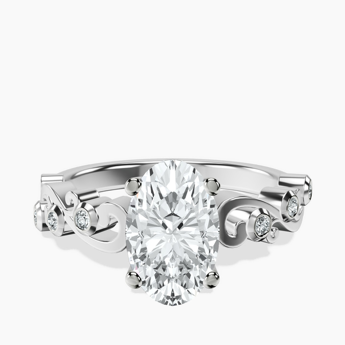 Platinum Catrina Cutwork Lab Diamond Ring front image