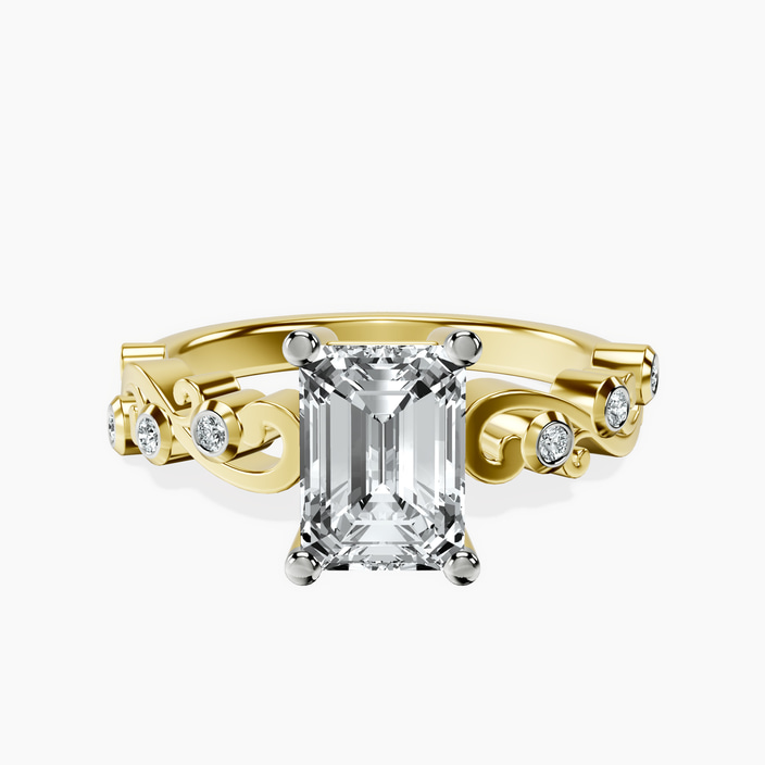 18kt Yellow Gold Catrina Cutwork Lab Diamond Ring front image