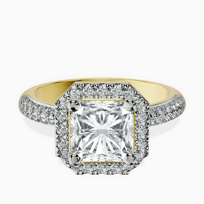 9ct Yellow Gold Kathrine Halo Lab Diamond Ring front image
