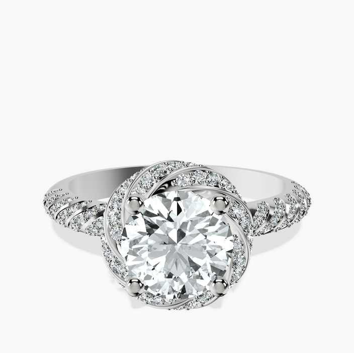 Platinum Entwined Love Halo Lab Diamond Ring front image
