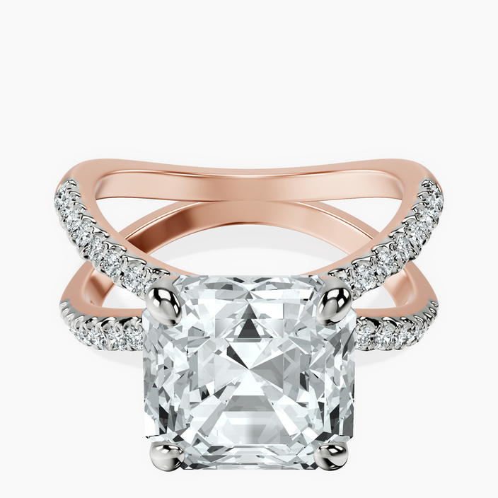 14kt Rose Gold Dakota Criss Cross Lab Diamond Ring front image