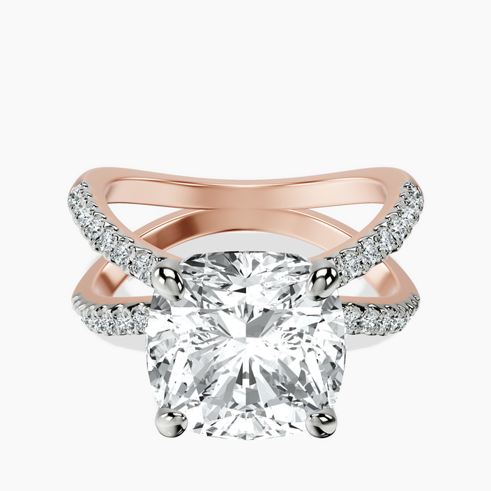 10kt Rose Gold Dakota Criss Cross Lab Diamond Ring front image