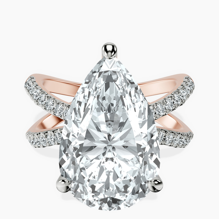 18kt Rose Gold Dakota Criss Cross Lab Diamond Ring front image