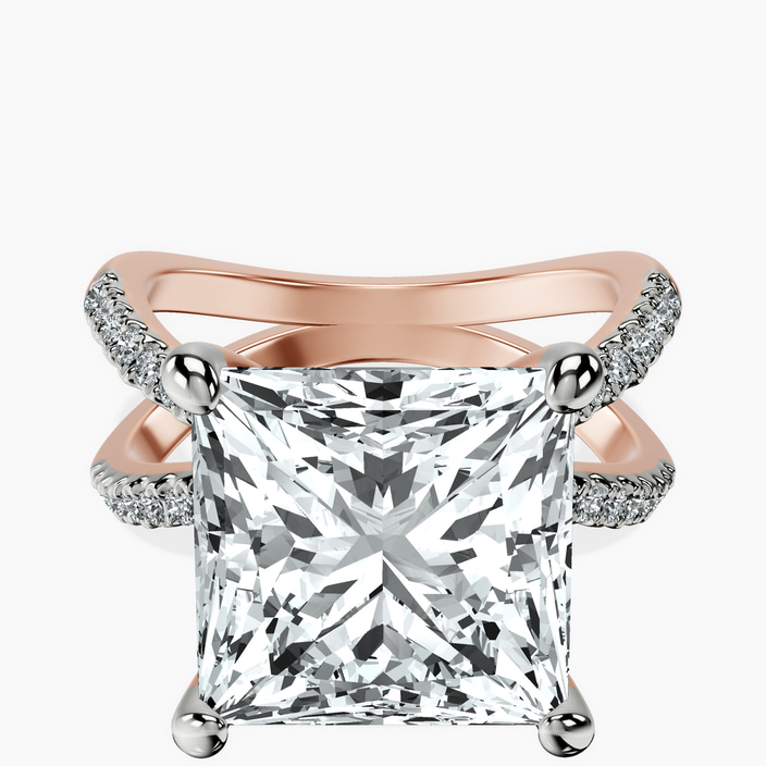 14kt Rose Gold Dakota Criss Cross Lab Diamond Ring front image