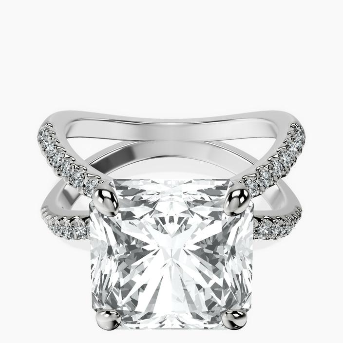 Platinum Dakota Criss Cross Lab Diamond Ring front image