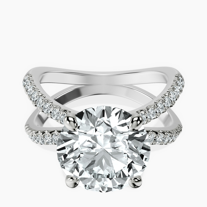 Platinum Dakota Criss Cross Lab Diamond Ring front image
