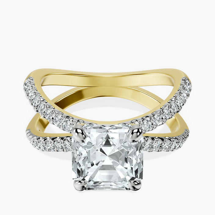 14kt Yellow Gold Dakota Criss Cross Lab Diamond Ring front image