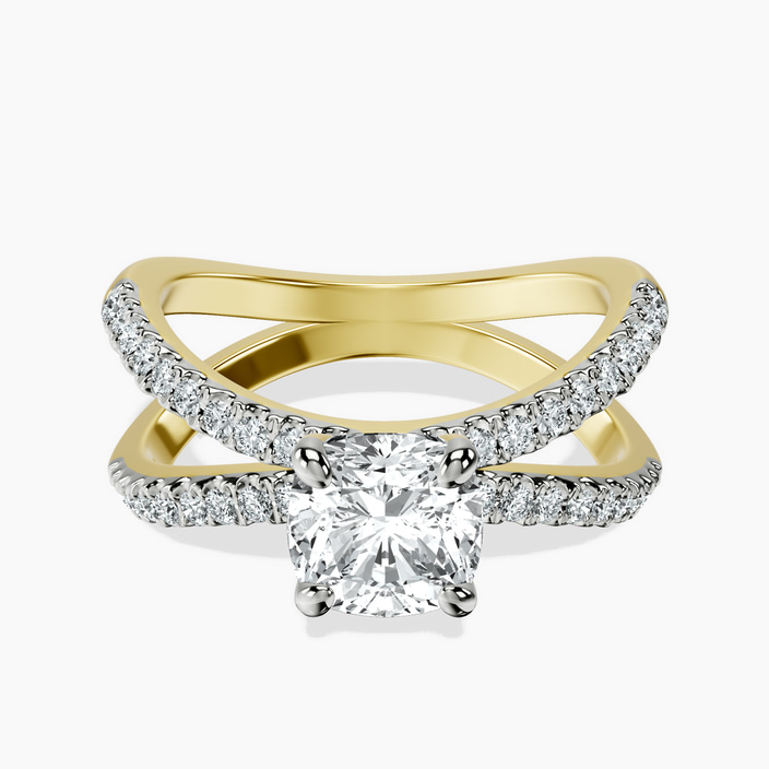 14kt Yellow Gold Dakota Criss Cross Lab Diamond Ring front image