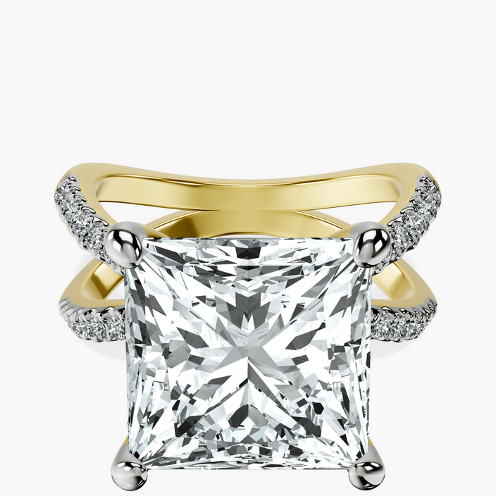 18kt Yellow Gold Dakota Criss Cross Lab Diamond Ring front image