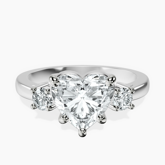 Platinum Intricacy Three stone Lab Diamond Ring front image