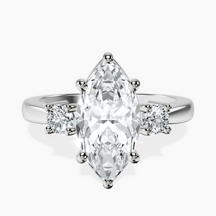 Platinum Intricacy Three stone Lab Diamond Ring front image