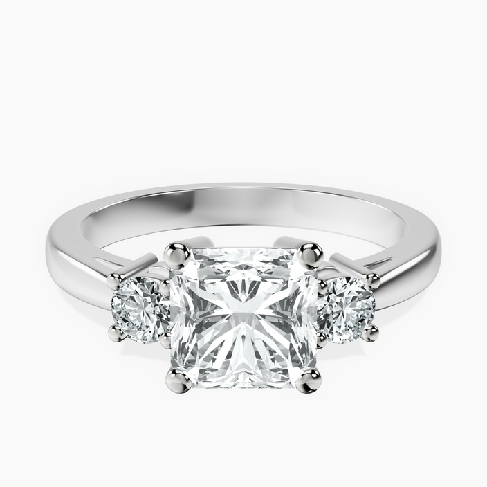 Platinum Intricacy Three stone Lab Diamond Ring front image