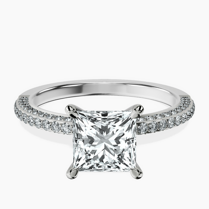 9ct White Gold Grace Micro pavé Eternity Lab Diamond Ring front image