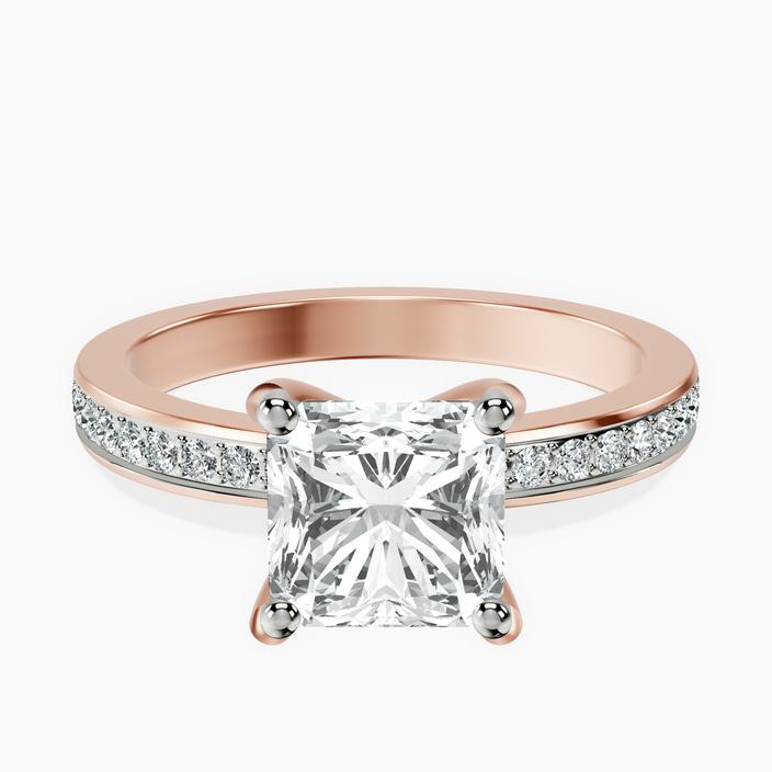 10kt Rose Gold Charm Of Love Eternity Lab Diamond Ring front image