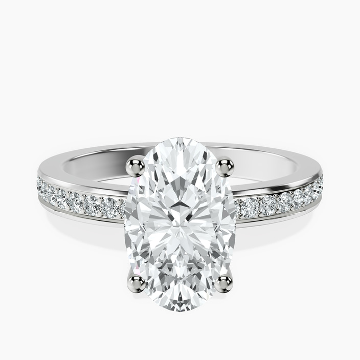 10kt White Gold Charm Of Love Eternity Lab Diamond Ring front image