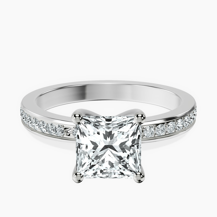 18ct White Gold Charm Of Love Eternity Lab Diamond Ring front image