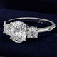 Platinum Intricacy Three stone Lab Diamond Ring color product image two