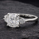 Platinum Synthia Three stone Lab Diamond Ring color product image one