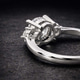 Platinum Synthia Three stone Lab Diamond Ring color product image two