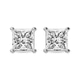 Platinum Four Prong Princess Lab Diamond Stud Earrings (10 Ct. Tw.) front image