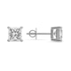Platinum Four Prong Princess Lab Diamond Stud Earrings (10 Ct. Tw.) side right image one
