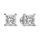 Platinum Four Prong Princess Lab Diamond Stud Earrings (10 Ct. Tw.) standing product image one